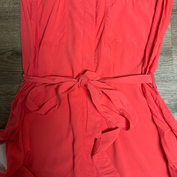 GAP Vibrant Coral Midi Dress with pockets - Picture 4 of 11